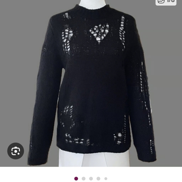 3.1 Phillip Lim Black Open Knit Turtleneck Sweater - Picture 11 of 11